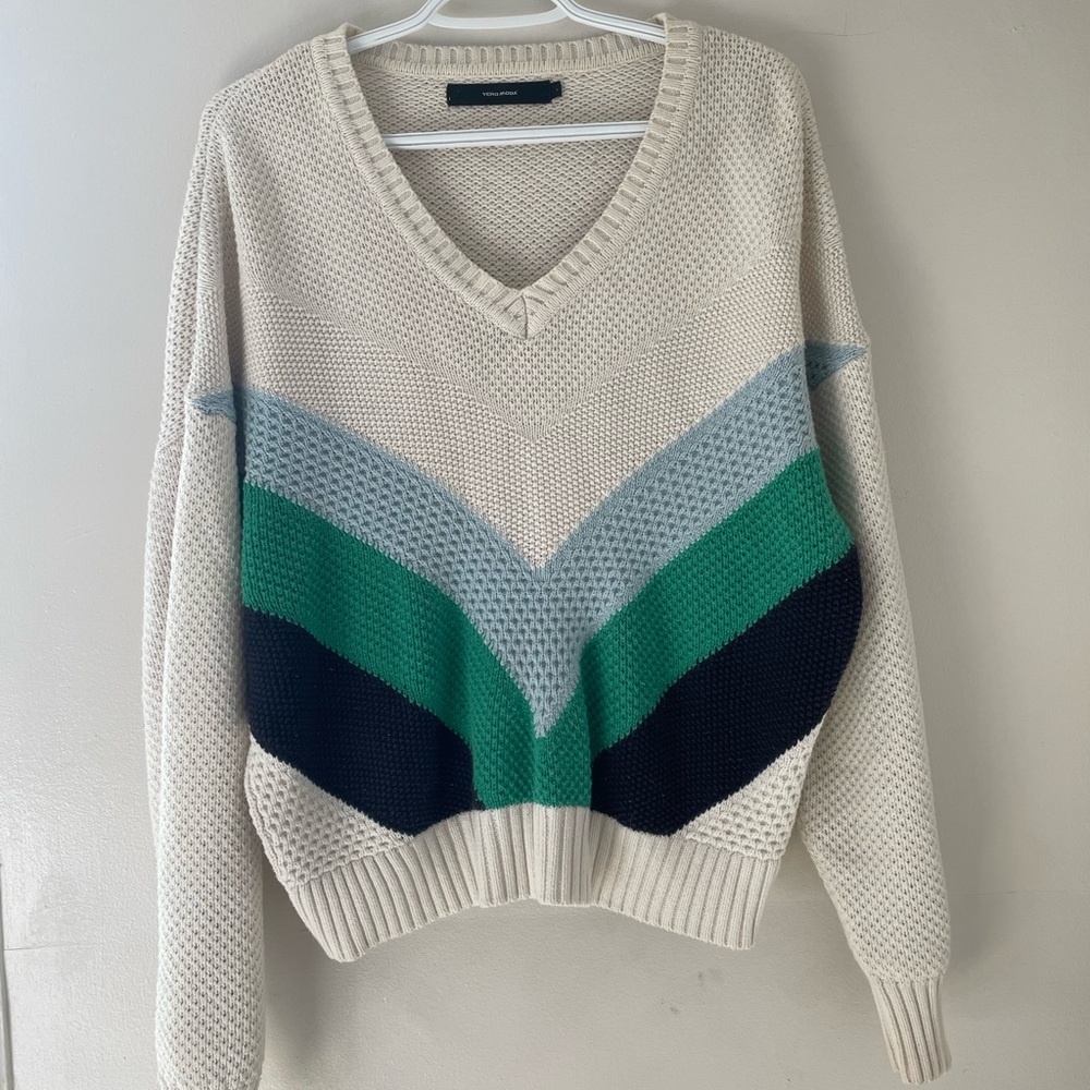 Stripped V-Neck Sweater